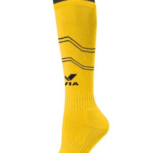 Nivia Rabona Football Super Stockings for Men & Women, Knee Length Stockings, Football Socks, Soccer Socks, Sports Socks, Polyester Blend (Yellow) Size - S
