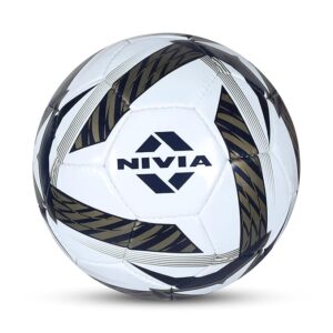 Nivia Shinning Star - 2022 Football (Size: 5)Outer Material: Rubber , Black & White